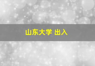 山东大学 出入